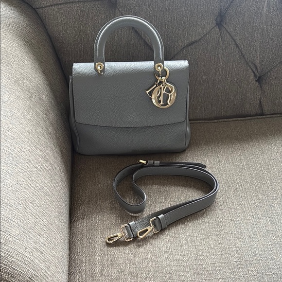 DIOR Gray Handbag with Gold Accents - Picture 1 of 4